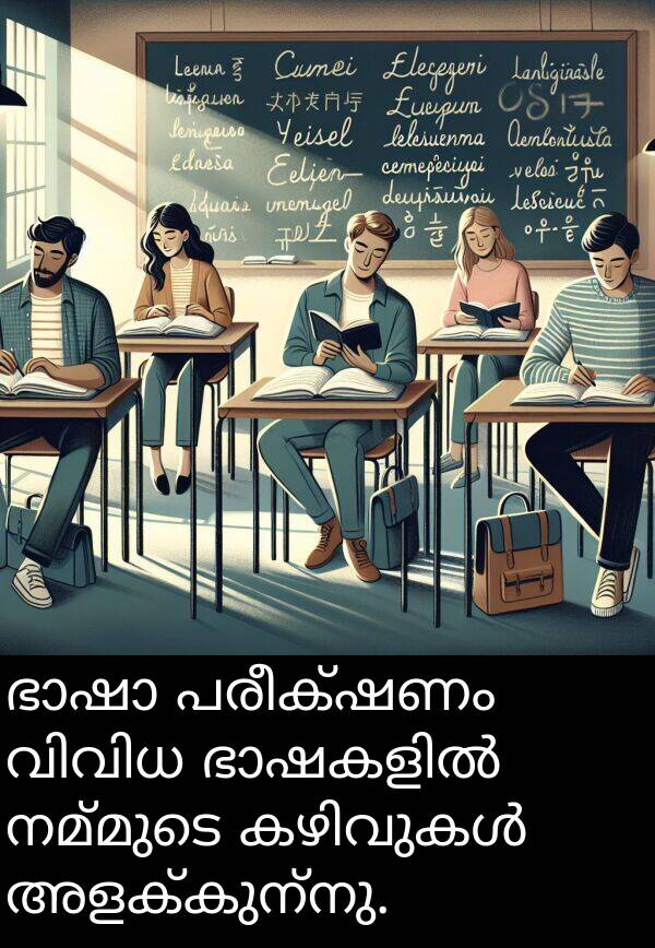 നമ്മുടെ: ഭാഷാ പരീക്ഷണം വിവിധ ഭാഷകളിൽ നമ്മുടെ കഴിവുകൾ അളക്കുന്നു.