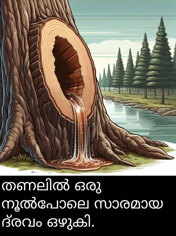 ഒരു: തണലിൽ ഒരു നൂൽപോലെ സാരമായ ദ്രവം ഒഴുകി.