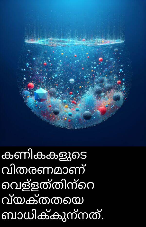 വ്യക്തതയെ: കണികകളുടെ വിതരണമാണ് വെള്ളത്തിന്റെ വ്യക്തതയെ ബാധിക്കുന്നത്.