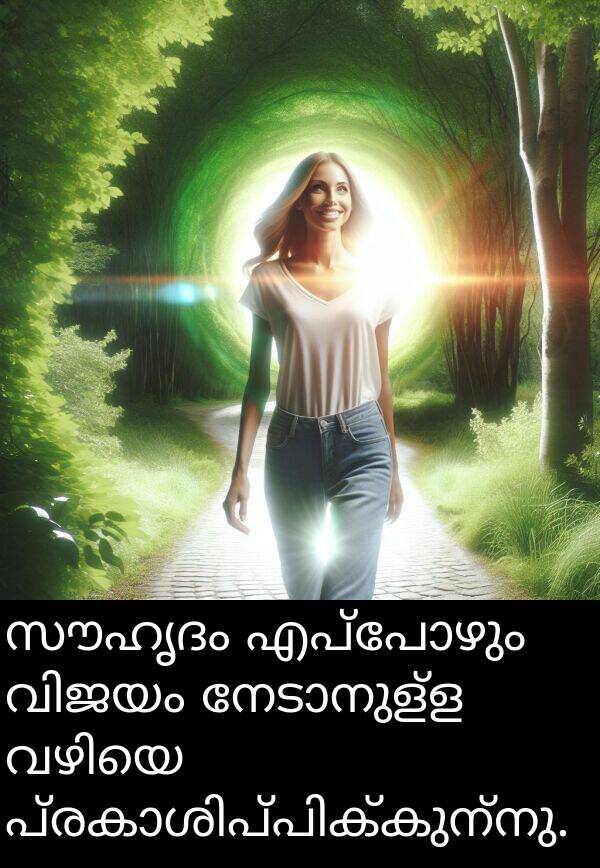 എപ്പോഴും: സൗഹൃദം എപ്പോഴും വിജയം നേടാനുള്ള വഴിയെ പ്രകാശിപ്പിക്കുന്നു.