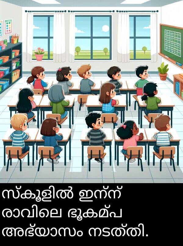 ഭൂകമ്പ: സ്കൂളിൽ ഇന്ന് രാവിലെ ഭൂകമ്പ അഭ്യാസം നടത്തി.