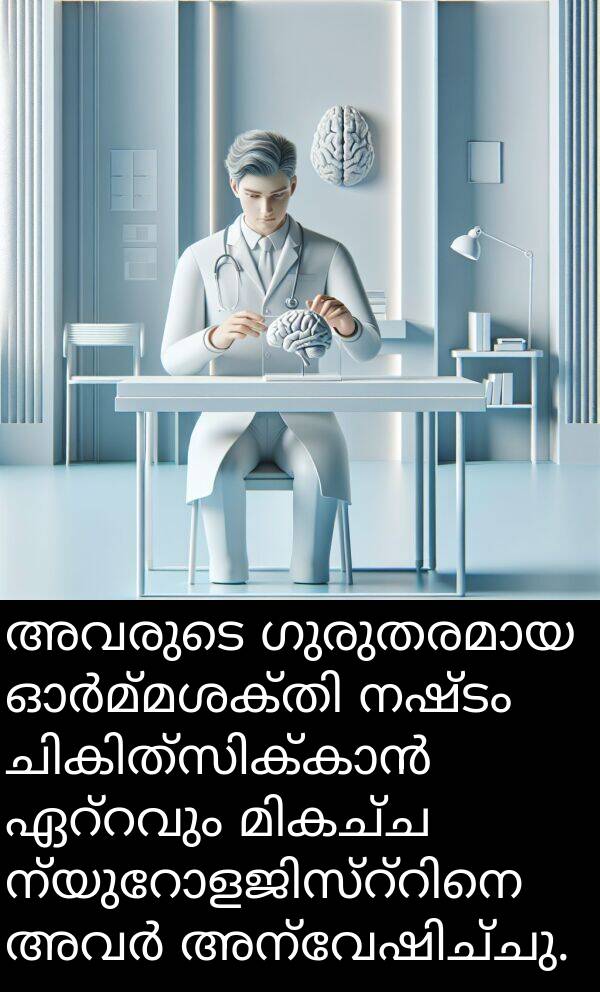 നഷ്ടം: അവരുടെ ഗുരുതരമായ ഓർമ്മശക്തി നഷ്ടം ചികിത്സിക്കാൻ ഏറ്റവും മികച്ച ന്യുറോളജിസ്റ്റിനെ അവർ അന്വേഷിച്ചു.