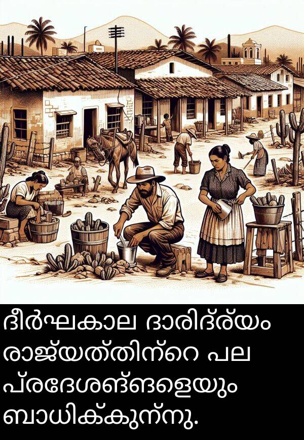 പ്രദേശങ്ങളെയും: ദീർഘകാല ദാരിദ്ര്യം രാജ്യത്തിന്റെ പല പ്രദേശങ്ങളെയും ബാധിക്കുന്നു.