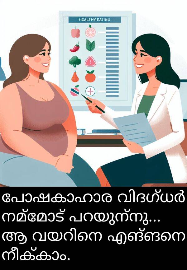 നമ്മോട്: പോഷകാഹാര വിദഗ്ധർ നമ്മോട് പറയുന്നു... ആ വയറിനെ എങ്ങനെ നീക്കാം.