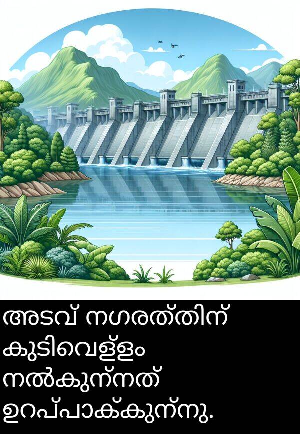 അടവ്: അടവ് നഗരത്തിന് കുടിവെള്ളം നൽകുന്നത് ഉറപ്പാക്കുന്നു.