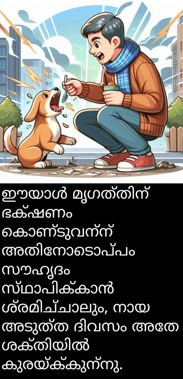 അടുത്ത: ഈയാൾ മൃഗത്തിന് ഭക്ഷണം കൊണ്ടുവന്ന് അതിനോടൊപ്പം സൗഹൃദം സ്ഥാപിക്കാൻ ശ്രമിച്ചാലും, നായ അടുത്ത ദിവസം അതേ ശക്തിയിൽ കുരയ്ക്കുന്നു.