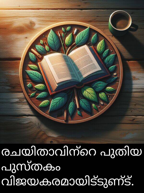പുസ്തകം: രചയിതാവിന്റെ പുതിയ പുസ്തകം വിജയകരമായിട്ടുണ്ട്.