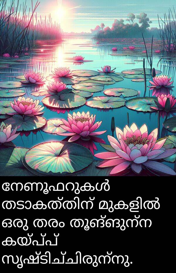 തരം: നേണൂഫറുകൾ തടാകത്തിന് മുകളിൽ ഒരു തരം തൂങ്ങുന്ന കയ്പ്പ് സൃഷ്ടിച്ചിരുന്നു.