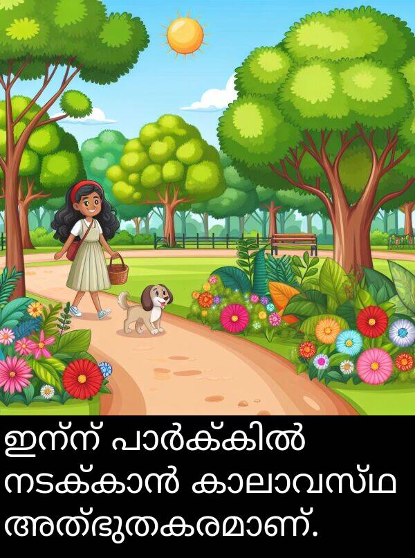 ഇന്ന്: ഇന്ന് പാർക്കിൽ നടക്കാൻ കാലാവസ്ഥ അത്ഭുതകരമാണ്.
