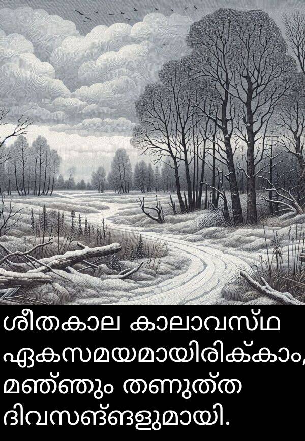 മഞ്ഞും: ശീതകാല കാലാവസ്ഥ ഏകസമയമായിരിക്കാം, മഞ്ഞും തണുത്ത ദിവസങ്ങളുമായി.