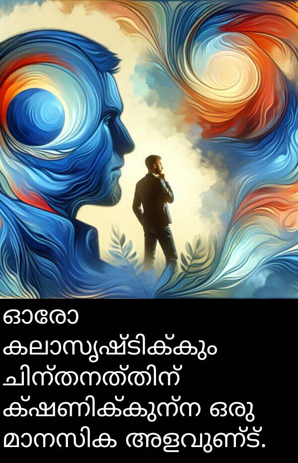 അളവുണ്ട്: ഓരോ കലാസൃഷ്ടിക്കും ചിന്തനത്തിന് ക്ഷണിക്കുന്ന ഒരു മാനസിക അളവുണ്ട്.