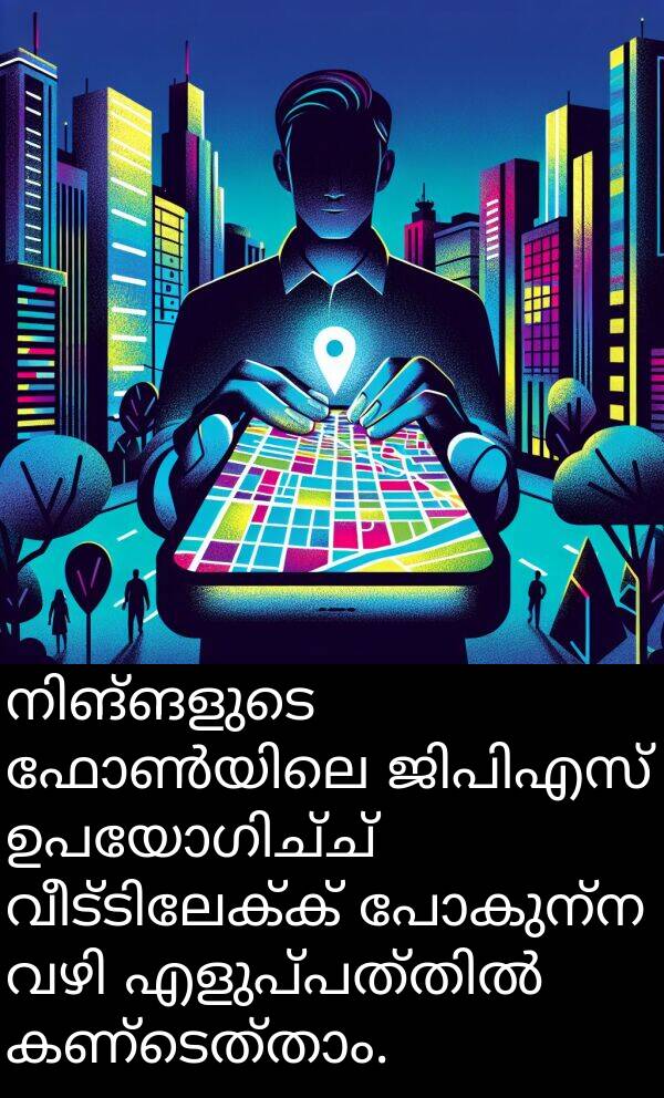 പോകുന്ന: നിങ്ങളുടെ ഫോൺയിലെ ജിപിഎസ് ഉപയോഗിച്ച് വീട്ടിലേക്ക് പോകുന്ന വഴി എളുപ്പത്തിൽ കണ്ടെത്താം.