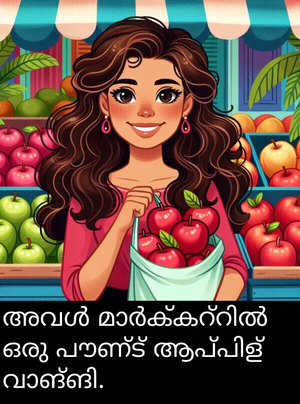 പൗണ്ട്: അവൾ മാർക്കറ്റിൽ ഒരു പൗണ്ട് ആപ്പിള്‍ വാങ്ങി.