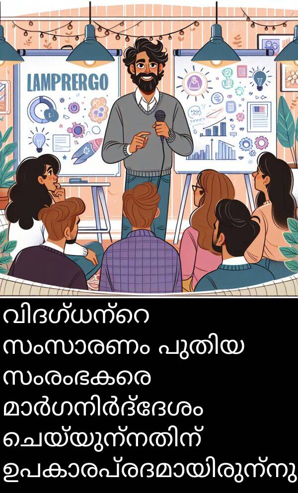സംരംഭകരെ: വിദഗ്ധന്റെ സംസാരണം പുതിയ സംരംഭകരെ മാർഗനിർദ്ദേശം ചെയ്യുന്നതിന് ഉപകാരപ്രദമായിരുന്നു.