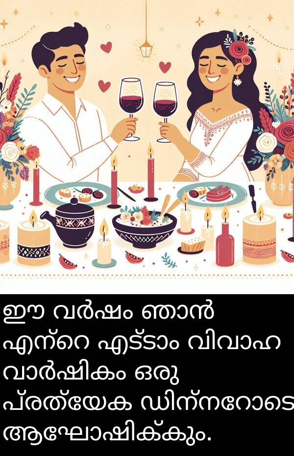 പ്രത്യേക: ഈ വർഷം ഞാൻ എന്റെ എട്ടാം വിവാഹ വാർഷികം ഒരു പ്രത്യേക ഡിന്നറോടെ ആഘോഷിക്കും.