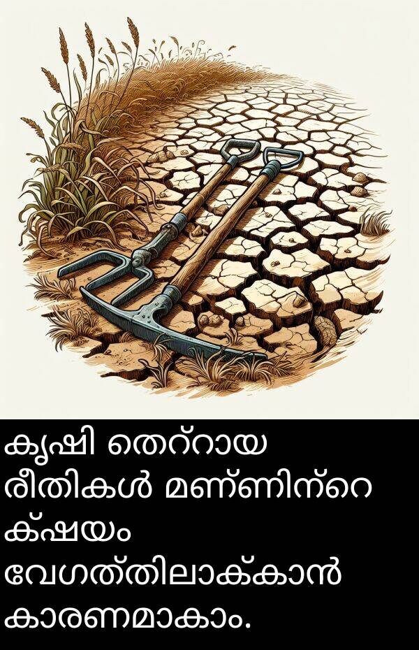 ക്ഷയം: കൃഷി തെറ്റായ രീതികൾ മണ്ണിന്റെ ക്ഷയം വേഗത്തിലാക്കാൻ കാരണമാകാം.
