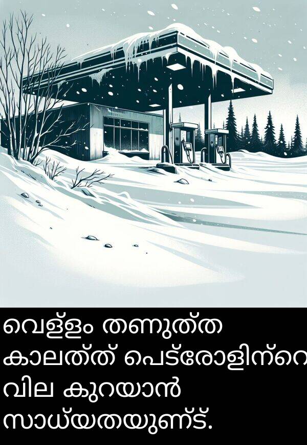 വെള്ളം: വെള്ളം തണുത്ത കാലത്ത് പെട്രോളിന്റെ വില കുറയാൻ സാധ്യതയുണ്ട്.