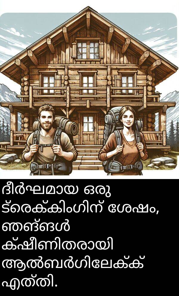 ശേഷം: ദീർഘമായ ഒരു ട്രെക്കിംഗിന് ശേഷം, ഞങ്ങൾ ക്ഷീണിതരായി ആൽബർഗിലേക്ക് എത്തി.
