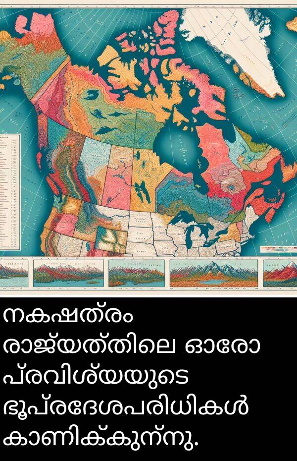 നകഷത്രം: നകഷത്രം രാജ്യത്തിലെ ഓരോ പ്രവിശ്യയുടെ ഭൂപ്രദേശപരിധികൾ കാണിക്കുന്നു.