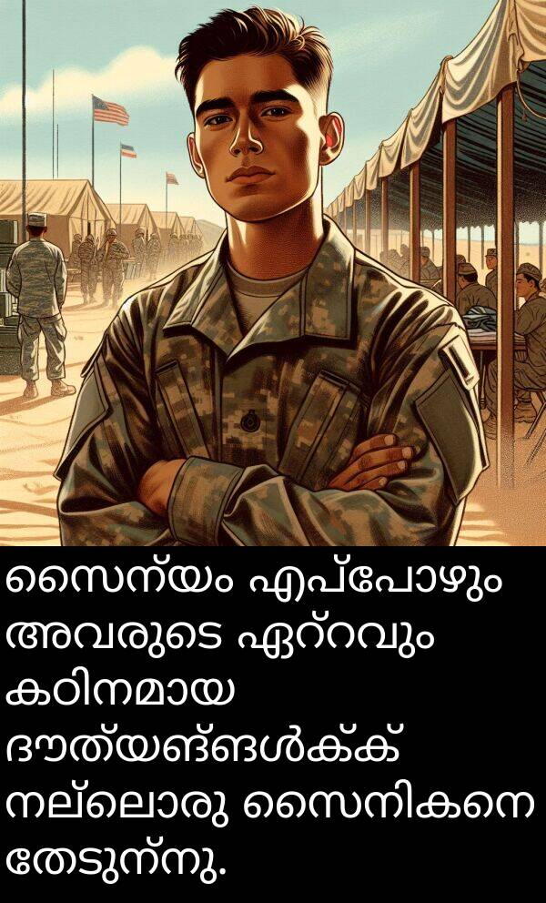 നല്ലൊരു: സൈന്യം എപ്പോഴും അവരുടെ ഏറ്റവും കഠിനമായ ദൗത്യങ്ങൾക്ക് നല്ലൊരു സൈനികനെ തേടുന്നു.