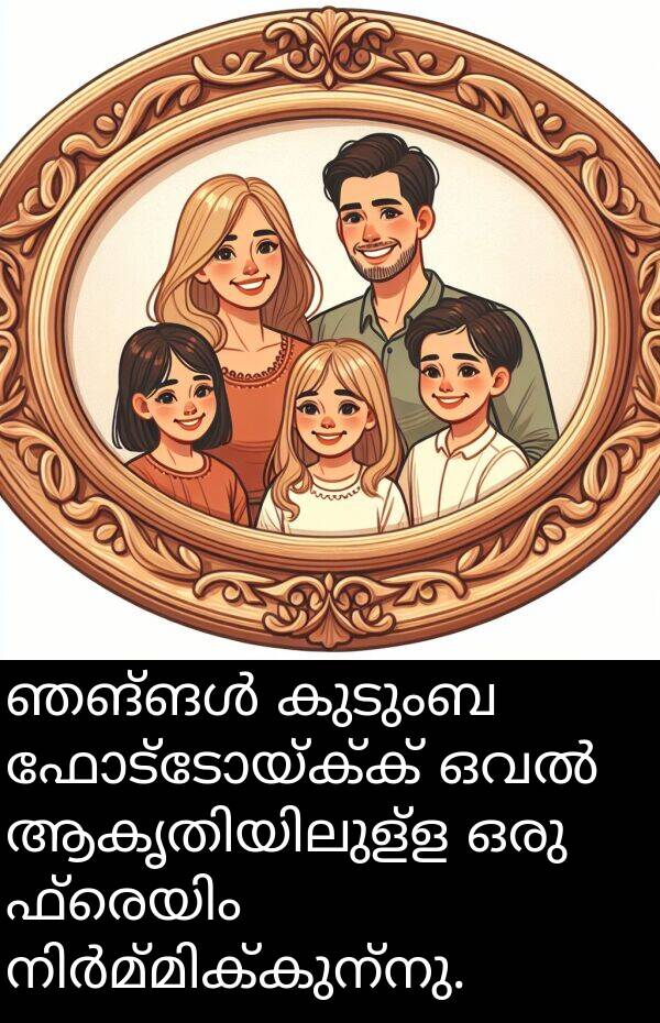 ഫോട്ടോയ്ക്ക്: ഞങ്ങൾ കുടുംബ ഫോട്ടോയ്ക്ക് ഒവൽ ആകൃതിയിലുള്ള ഒരു ഫ്രെയിം നിർമ്മിക്കുന്നു.