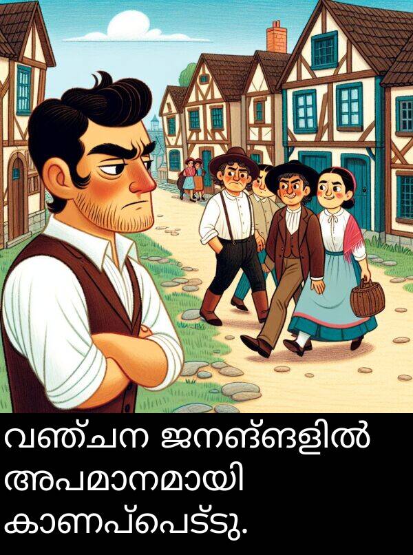 വഞ്ചന: വഞ്ചന ജനങ്ങളിൽ അപമാനമായി കാണപ്പെട്ടു.