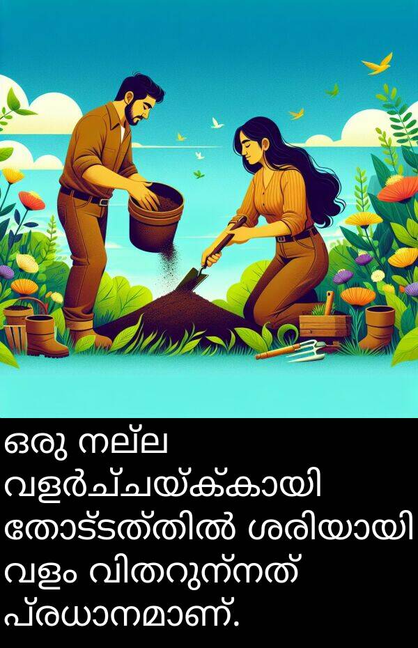 വളം: ഒരു നല്ല വളർച്ചയ്ക്കായി തോട്ടത്തിൽ ശരിയായി വളം വിതറുന്നത് പ്രധാനമാണ്.