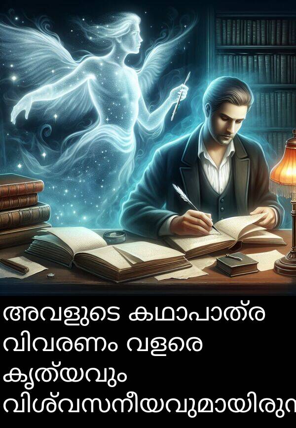 അവളുടെ: അവളുടെ കഥാപാത്ര വിവരണം വളരെ കൃത്യവും വിശ്വസനീയവുമായിരുന്നു.