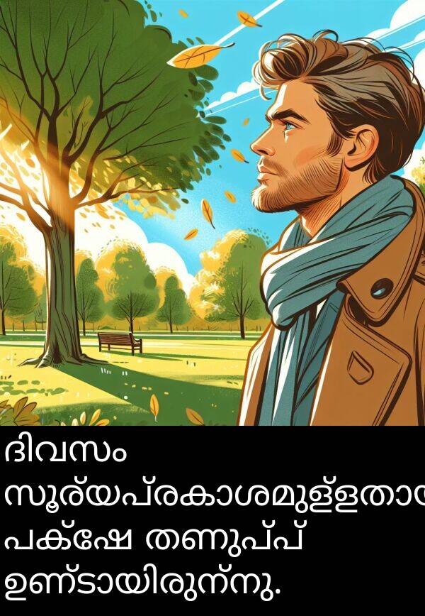 തണുപ്പ്: ദിവസം സൂര്യപ്രകാശമുള്ളതായിരുന്നു, പക്ഷേ തണുപ്പ് ഉണ്ടായിരുന്നു.