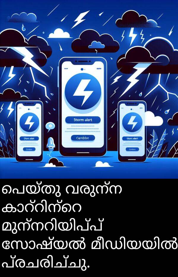 വരുന്ന: പെയ്തു വരുന്ന കാറ്റിന്റെ മുന്നറിയിപ്പ് സോഷ്യൽ മീഡിയയിൽ പ്രചരിച്ചു.