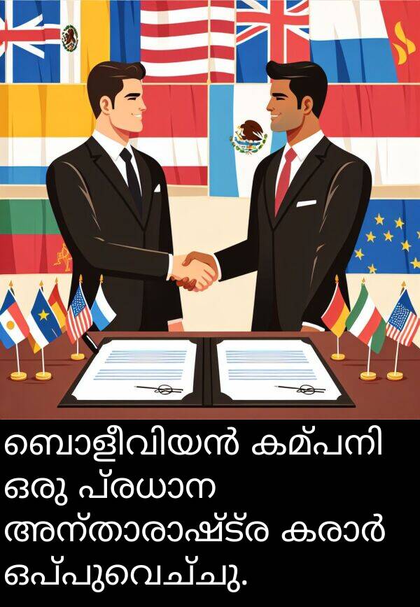 ഒപ്പുവെച്ചു: ബൊളീവിയൻ കമ്പനി ഒരു പ്രധാന അന്താരാഷ്ട്ര കരാർ ഒപ്പുവെച്ചു.