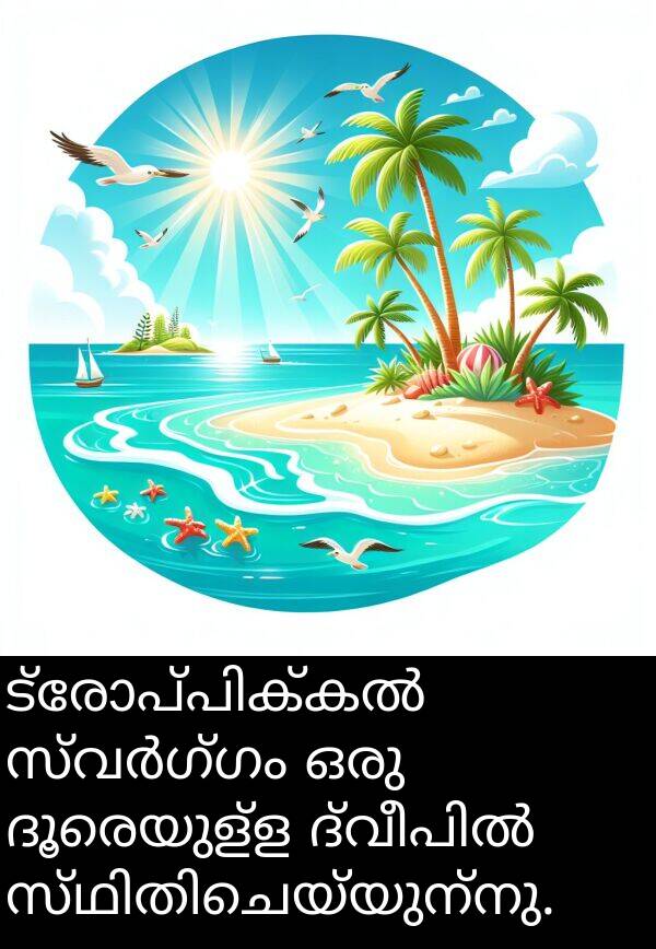 ദൂരെയുള്ള: ട്രോപ്പിക്കൽ സ്വർഗ്ഗം ഒരു ദൂരെയുള്ള ദ്വീപിൽ സ്ഥിതിചെയ്യുന്നു.