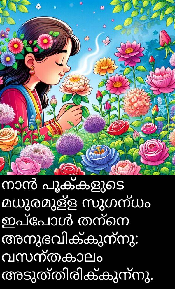 മധുരമുള്ള: നാൻ പൂക്കളുടെ മധുരമുള്ള സുഗന്ധം ഇപ്പോൾ തന്നെ അനുഭവിക്കുന്നു: വസന്തകാലം അടുത്തിരിക്കുന്നു.