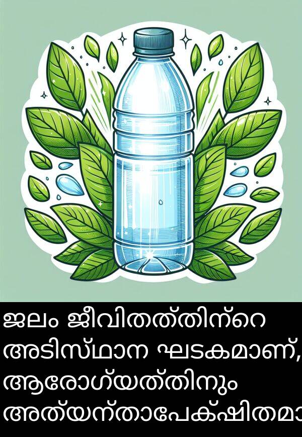 ജലം: ജലം ജീവിതത്തിന്റെ അടിസ്ഥാന ഘടകമാണ്, ആരോഗ്യത്തിനും അത്യന്താപേക്ഷിതമാണ്.