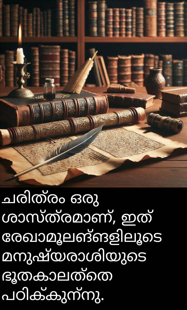 ഇത്: ചരിത്രം ഒരു ശാസ്ത്രമാണ്, ഇത് രേഖാമൂലങ്ങളിലൂടെ മനുഷ്യരാശിയുടെ ഭൂതകാലത്തെ പഠിക്കുന്നു.