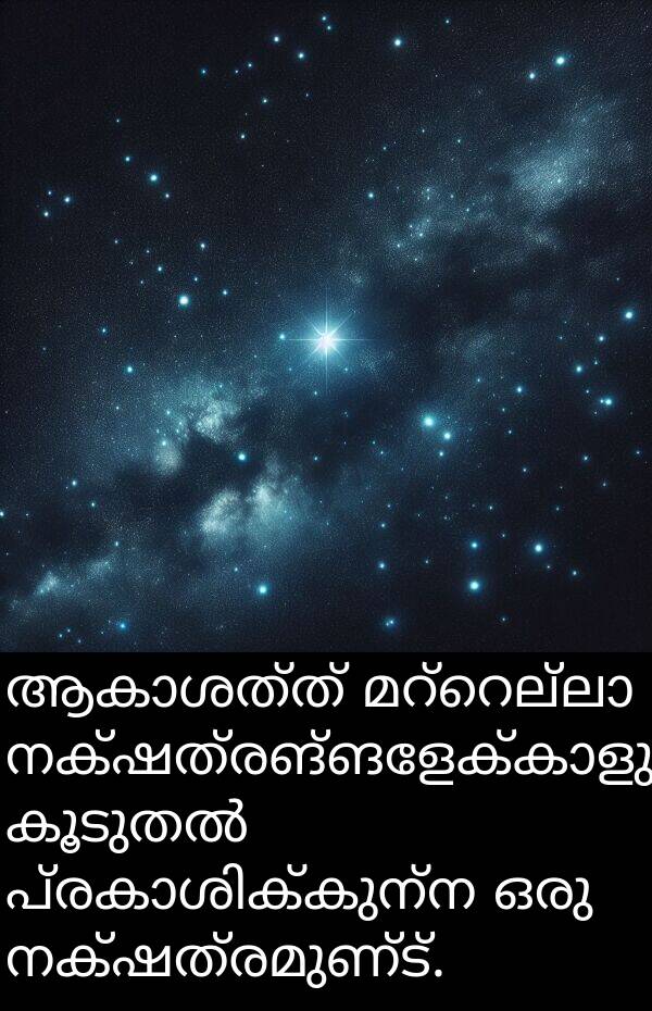 നക്ഷത്രമുണ്ട്: ആകാശത്ത് മറ്റെല്ലാ നക്ഷത്രങ്ങളേക്കാളും കൂടുതൽ പ്രകാശിക്കുന്ന ഒരു നക്ഷത്രമുണ്ട്.