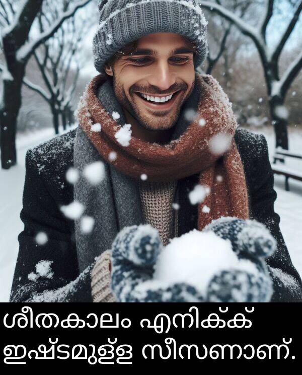 ഇഷ്ടമുള്ള: ശീതകാലം എനിക്ക് ഇഷ്ടമുള്ള സീസണാണ്.