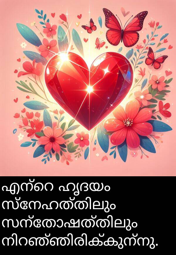 ഹൃദയം: എന്റെ ഹൃദയം സ്നേഹത്തിലും സന്തോഷത്തിലും നിറഞ്ഞിരിക്കുന്നു.