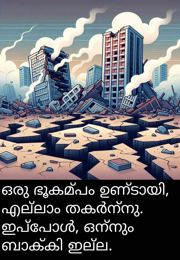 ഒന്നും: ഒരു ഭൂകമ്പം ഉണ്ടായി, എല്ലാം തകർന്നു. ഇപ്പോൾ, ഒന്നും ബാക്കി ഇല്ല.