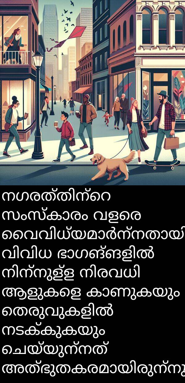 നടക്കുകയും: നഗരത്തിന്റെ സംസ്കാരം വളരെ വൈവിധ്യമാർന്നതായിരുന്നു. വിവിധ ഭാഗങ്ങളിൽ നിന്നുള്ള നിരവധി ആളുകളെ കാണുകയും തെരുവുകളിൽ നടക്കുകയും ചെയ്യുന്നത് അത്ഭുതകരമായിരുന്നു.