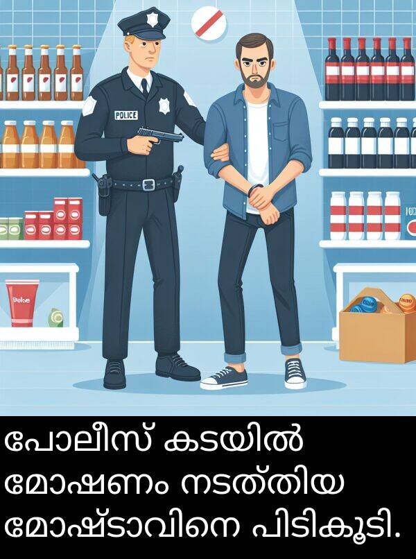പോലീസ്: പോലീസ് കടയിൽ മോഷണം നടത്തിയ മോഷ്ടാവിനെ പിടികൂടി.