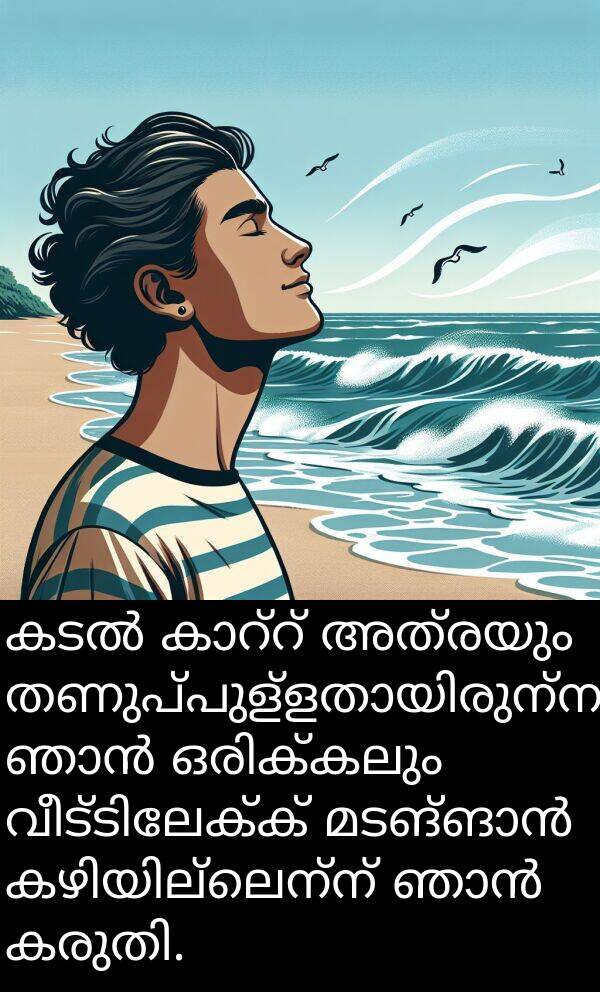 അത്രയും: കടൽ കാറ്റ് അത്രയും തണുപ്പുള്ളതായിരുന്നു, ഞാൻ ഒരിക്കലും വീട്ടിലേക്ക് മടങ്ങാൻ കഴിയില്ലെന്ന് ഞാൻ കരുതി.