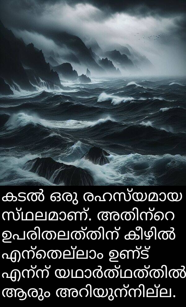 എന്ന്: കടൽ ഒരു രഹസ്യമായ സ്ഥലമാണ്. അതിന്റെ ഉപരിതലത്തിന് കീഴിൽ എന്തെല്ലാം ഉണ്ട് എന്ന് യഥാർത്ഥത്തിൽ ആരും അറിയുന്നില്ല.