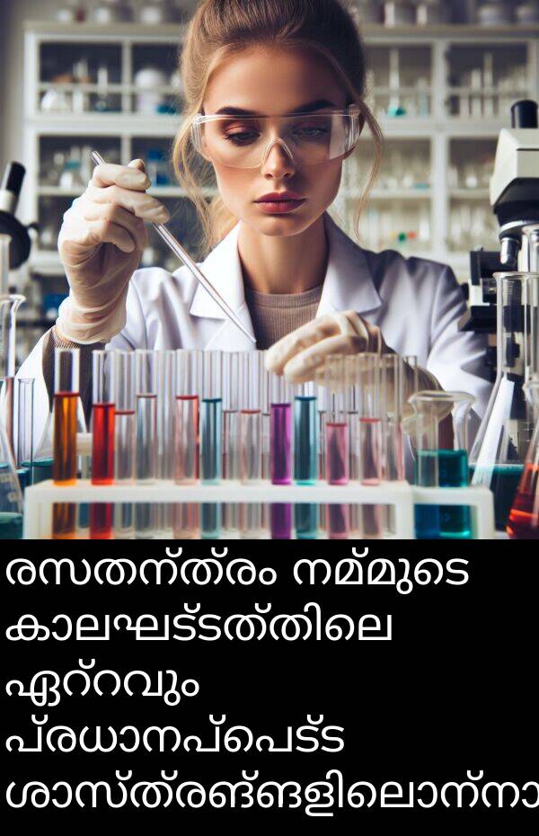 രസതന്ത്രം: രസതന്ത്രം നമ്മുടെ കാലഘട്ടത്തിലെ ഏറ്റവും പ്രധാനപ്പെട്ട ശാസ്ത്രങ്ങളിലൊന്നാണ്.