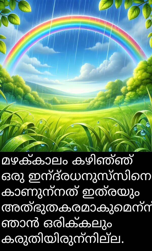 ഇത്രയും: മഴക്കാലം കഴിഞ്ഞ് ഒരു ഇന്ദ്രധനുസ്സിനെ കാണുന്നത് ഇത്രയും അത്ഭുതകരമാകുമെന്ന് ഞാൻ ഒരിക്കലും കരുതിയിരുന്നില്ല.