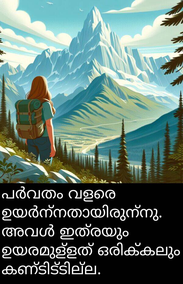 ഇത്രയും: പർവതം വളരെ ഉയർന്നതായിരുന്നു. അവൾ ഇത്രയും ഉയരമുള്ളത് ഒരിക്കലും കണ്ടിട്ടില്ല.