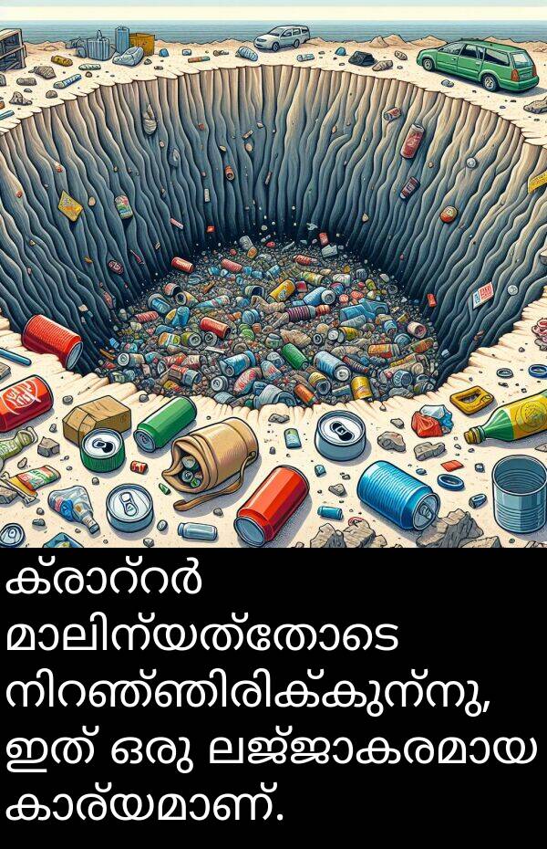 ഇത്: ക്രാറ്റർ മാലിന്യത്തോടെ നിറഞ്ഞിരിക്കുന്നു, ഇത് ഒരു ലജ്ജാകരമായ കാര്യമാണ്.