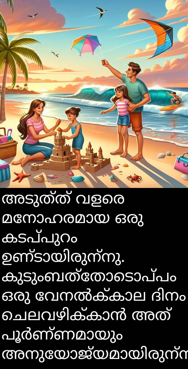 അടുത്ത്: അടുത്ത് വളരെ മനോഹരമായ ഒരു കടപ്പുറം ഉണ്ടായിരുന്നു. കുടുംബത്തോടൊപ്പം ഒരു വേനൽക്കാല ദിനം ചെലവഴിക്കാൻ അത് പൂർണ്ണമായും അനുയോജ്യമായിരുന്നു.