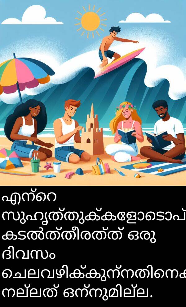നല്ലത്: എന്റെ സുഹൃത്തുക്കളോടൊപ്പം കടൽത്തീരത്ത് ഒരു ദിവസം ചെലവഴിക്കുന്നതിനെക്കാൾ നല്ലത് ഒന്നുമില്ല.