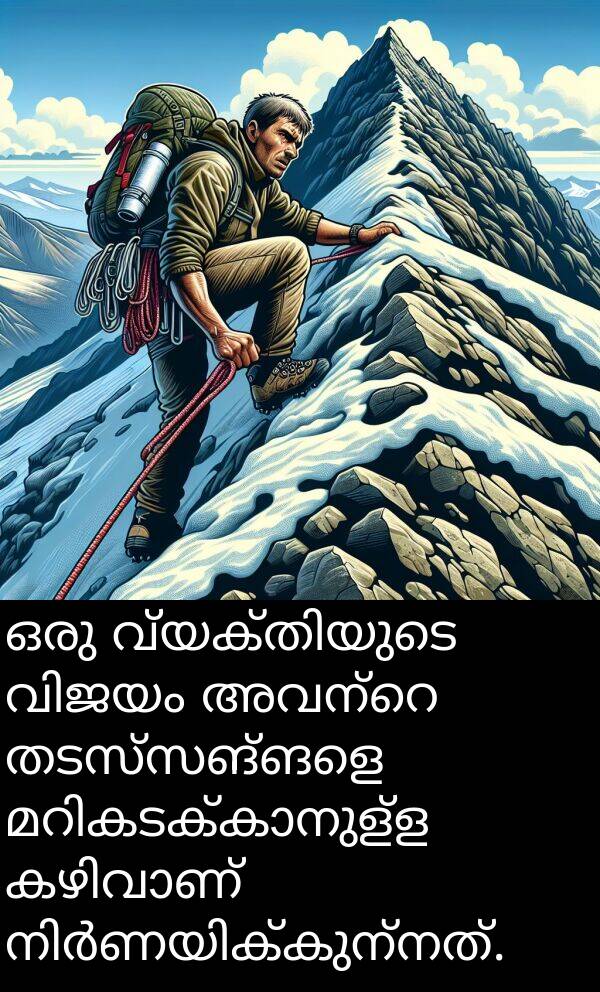 തടസ്സങ്ങളെ: ഒരു വ്യക്തിയുടെ വിജയം അവന്റെ തടസ്സങ്ങളെ മറികടക്കാനുള്ള കഴിവാണ് നിർണയിക്കുന്നത്.
